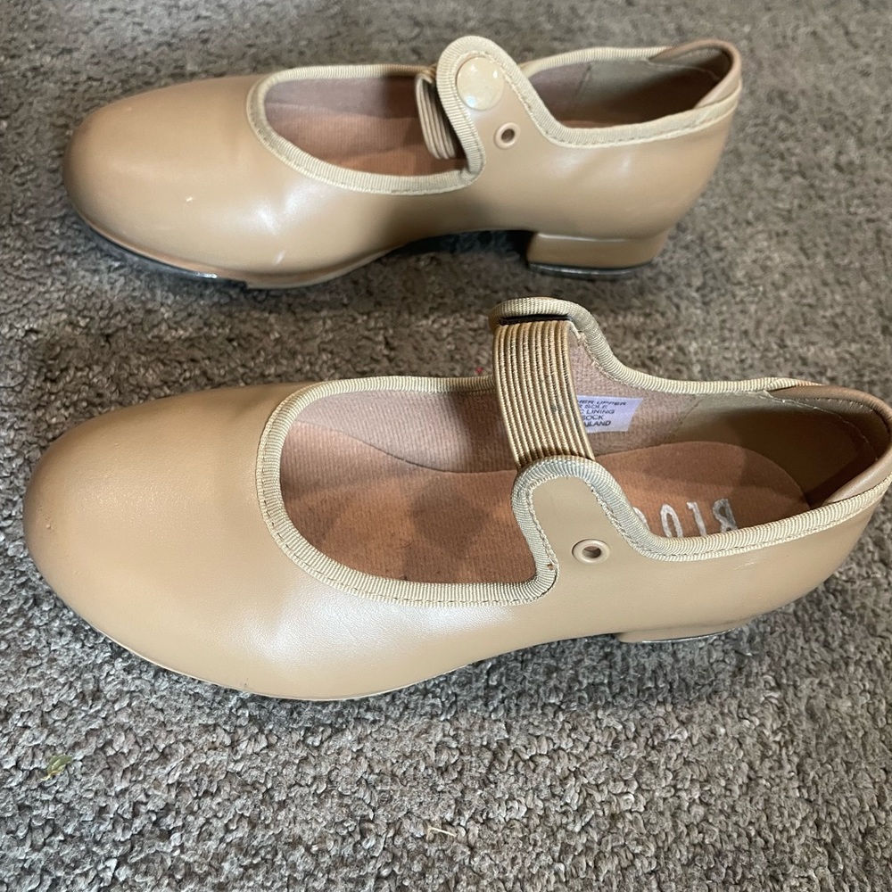 Little girls size 11W BLOCH Annie Tyette tan tap shoe - Picture 6 of 8
